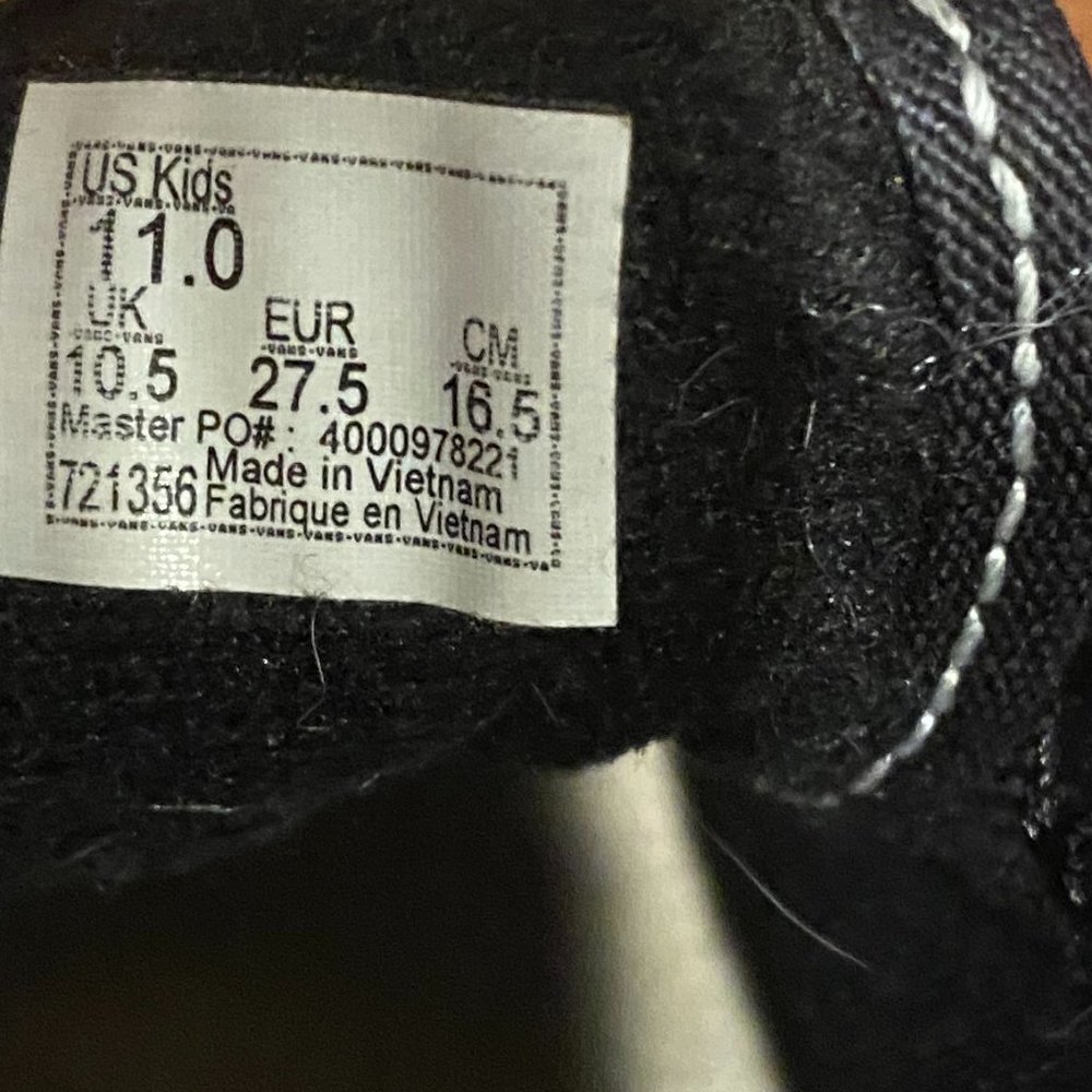 Vans Kids Old Skool V Black/White Kids Size 11 - Picture 9 of 9